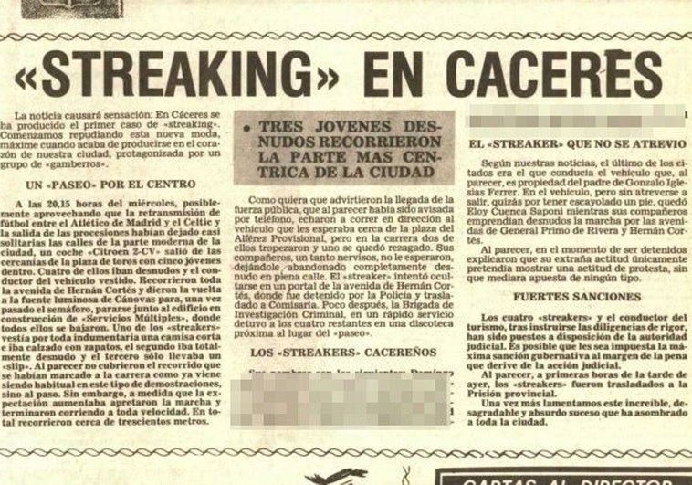 Condenados por correr desnudos por Cáceres