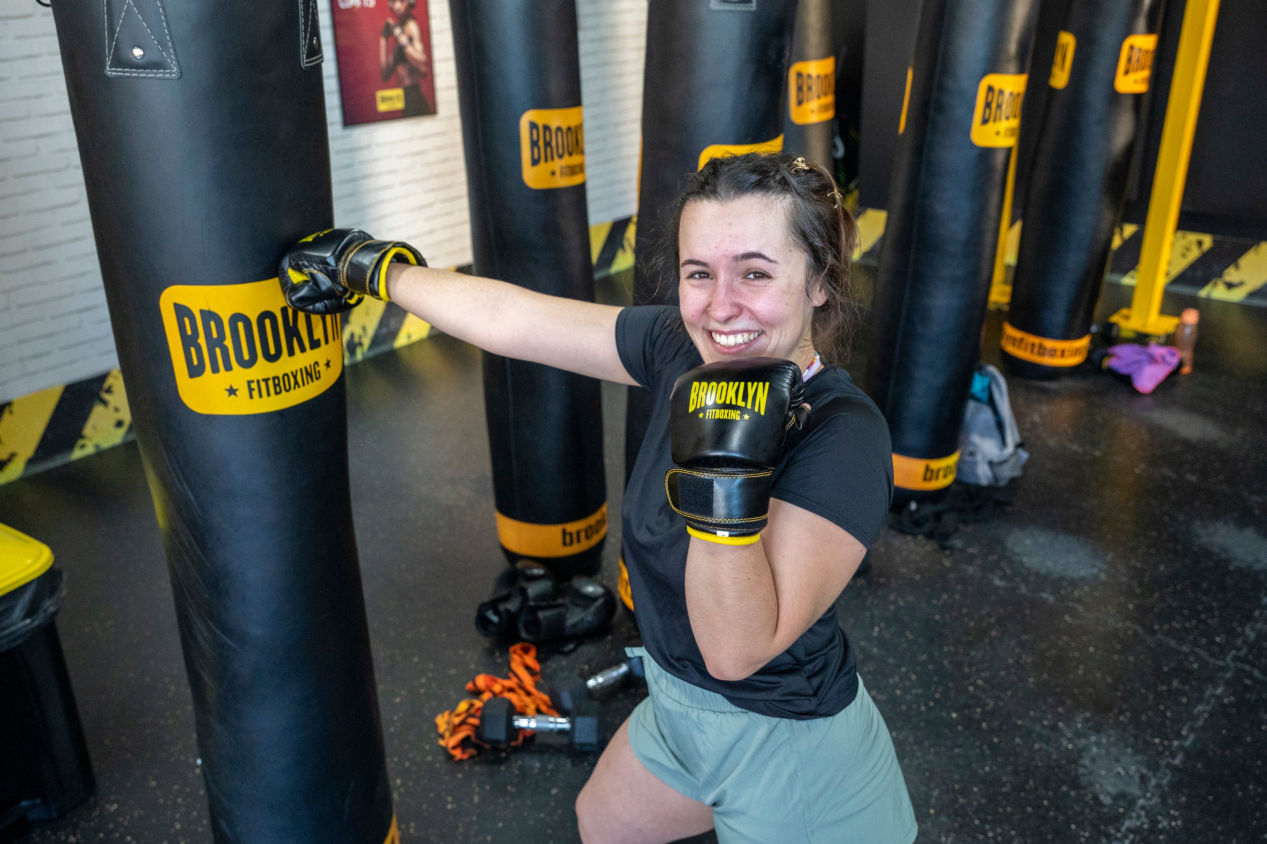 Oliva Los Ríos, usuaria de fitboxing en Badajoz