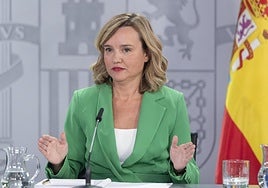 La ministra de Educación, Formación Profesional y Deportes, Pilar Alegría, durante una rueda de prensa tras la reunión del Consejo de Ministros.