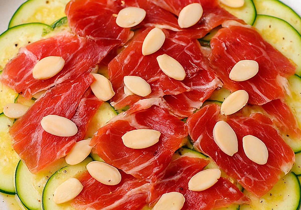 Receta de carpaccio de calabacín con jamón