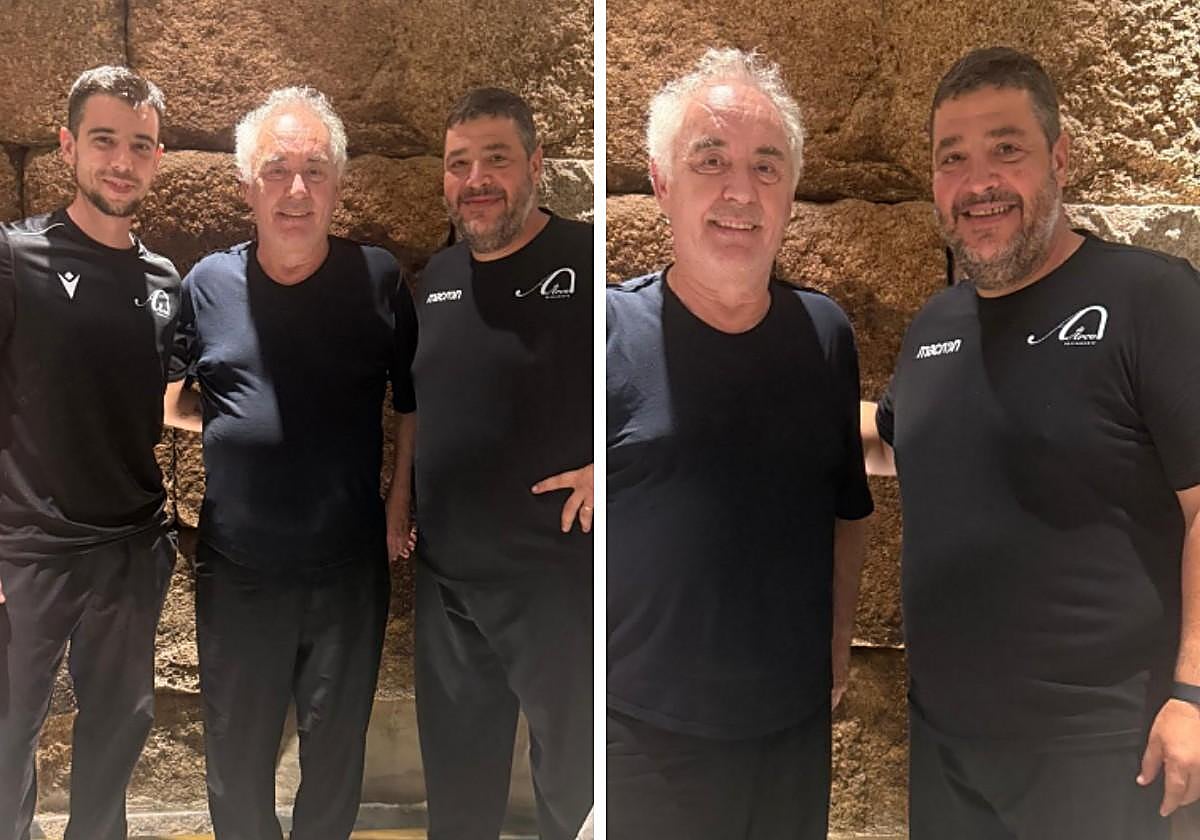 Ferrán Adriá junto a parte del equipo de A de Arco, entre ellos su jefe de cocina Enrique Frías