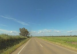 Carretera EX-363, que une Talavera la Real con La Albuera.