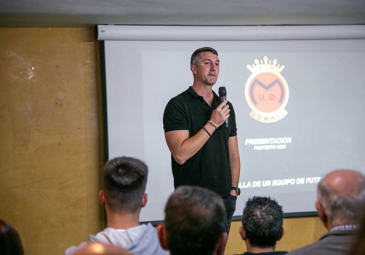 Germán Corengia durante la presentación de su proyecto para el Montijo tras su llegada en noviembre de 2024.