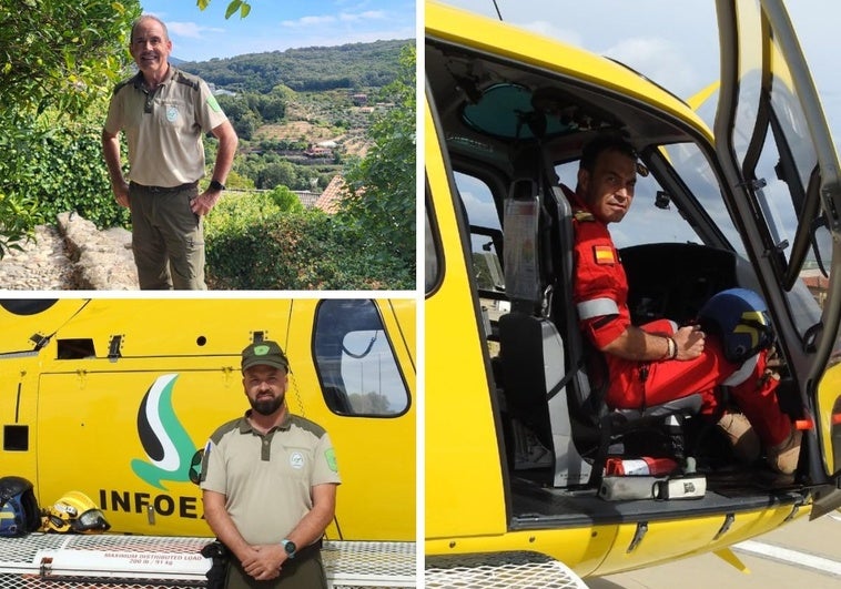Dos agentes del Medio Natural y un piloto del Infoex, reconocidos por la Guardia Civil por su lucha contra el fuego