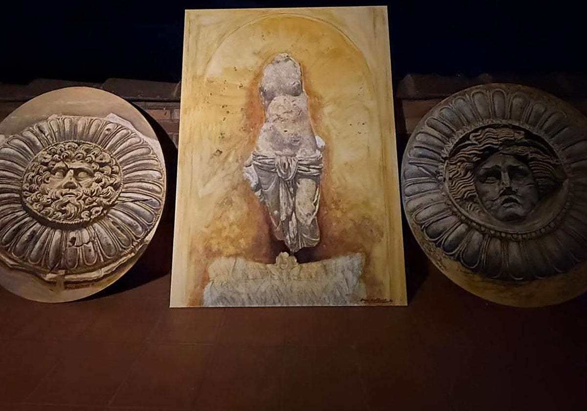 Algunas de las obras pictóricas de Miguel Ángel Bedate.