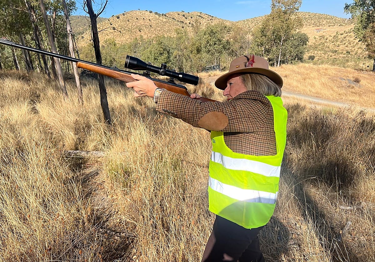 Una de las participantes en la montería de Azuaga.