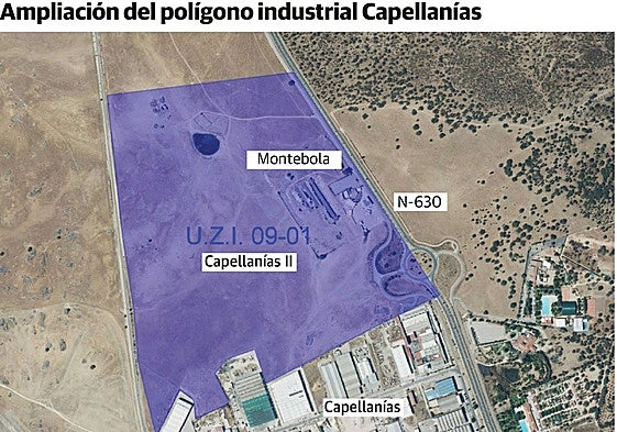 Terreno que ocupará el nuevo polígono industrial Capellanías II.
