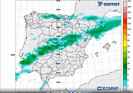 Previsión de precipitación para los dos próximos días, según el modelo ECMWF.