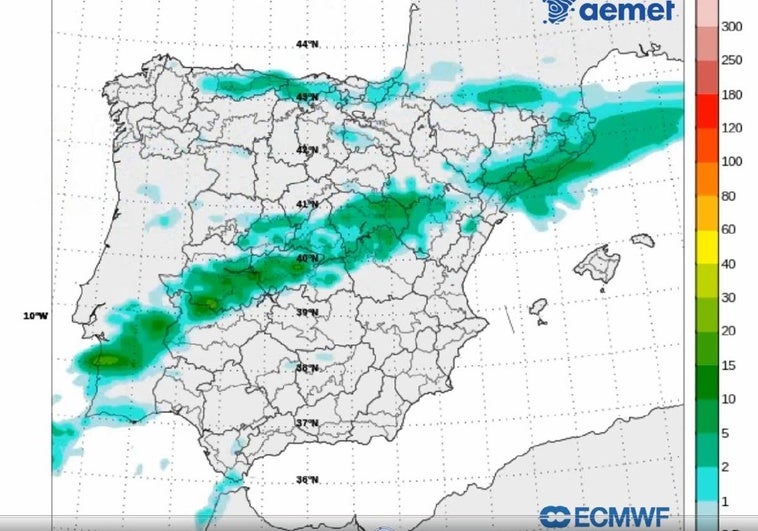 Un frente atlántico dejará lluvias cuantiosas a partir del viernes y un descenso térmico