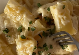 Macarrones con nata sin lactosa