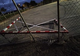 El estado en el que ha quedado la portería.