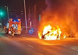 Bomberos del Ayuntamiento de Badajoz, durante su intervención la pasada noche.