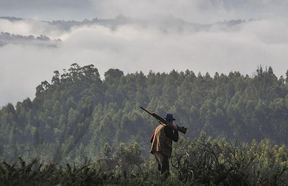 Cazador en el campo.