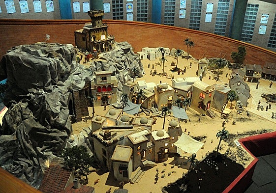 Panorámica del Belén municipal en el centro cultural Alcazaba.