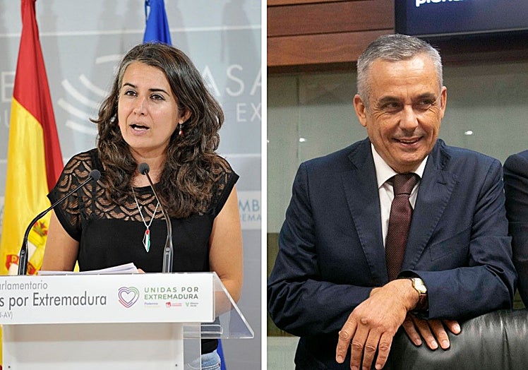 Irene de Miguel, que repite liderando Unidas por Extremadura, y Pelayo Gordillo, que aún no se sabe si volverá a ser el candidato de Vox a la Junta.