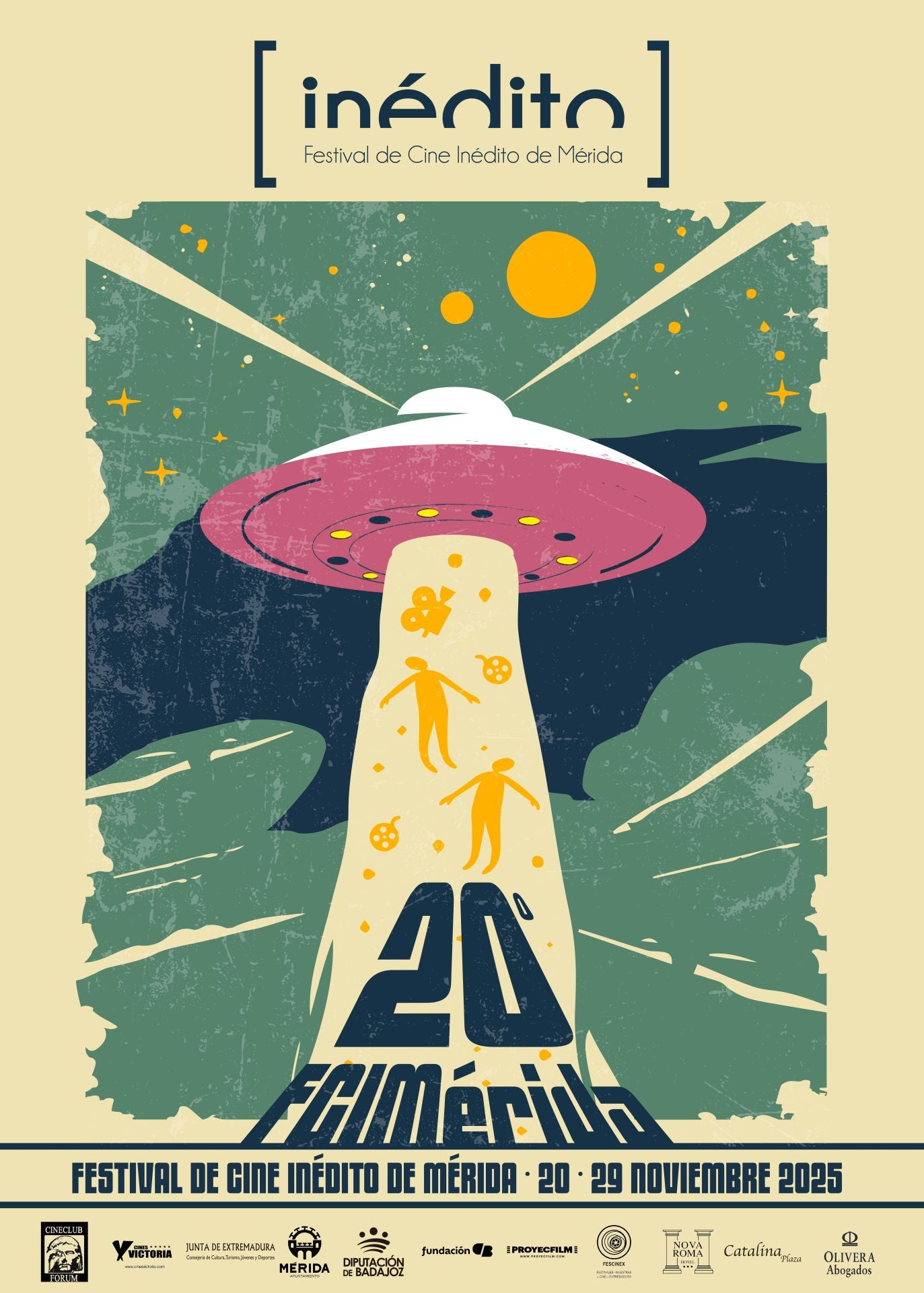 Cartel de la XX edición del Festival Inédito de Mérida.