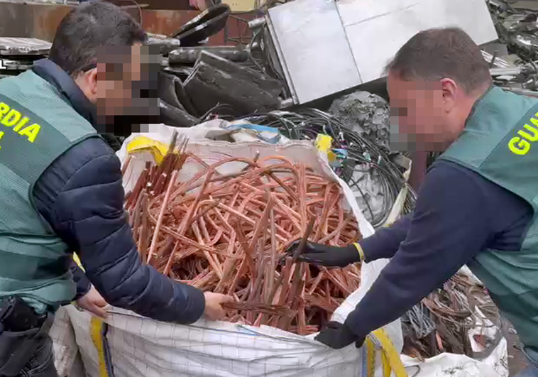 Detienen a 18 personas por más de 30 robos de cobre con un valor de 1,7 millones de euros