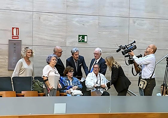 Representantes de la plataforma de enfermos de polio en el último pleno.