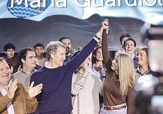 Imagen del acto de Feijóo y Guardiola en Lobón.