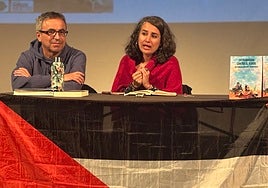 Irene de Miguel este sábado en la presentación del libro 'Extremadura contra el olvido'.