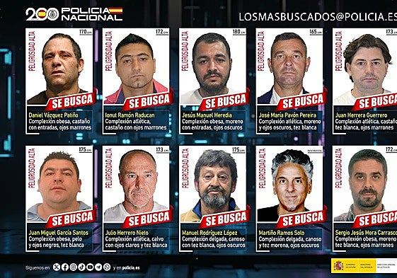 Los 10 fugitivos más buscados del país.