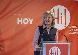Victoria Bazaga durante su intervención celebrada ayer en Cáceres.