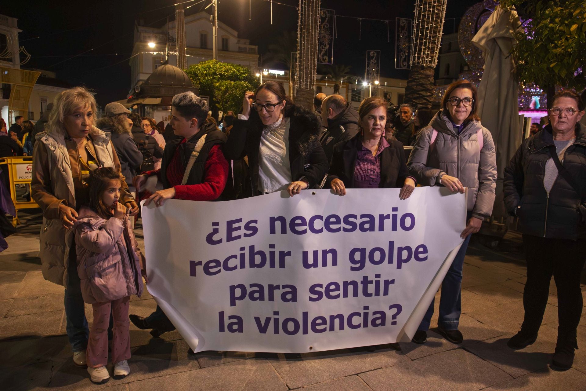 Manifestación celebrada en Mérida con motivo del 25-N.