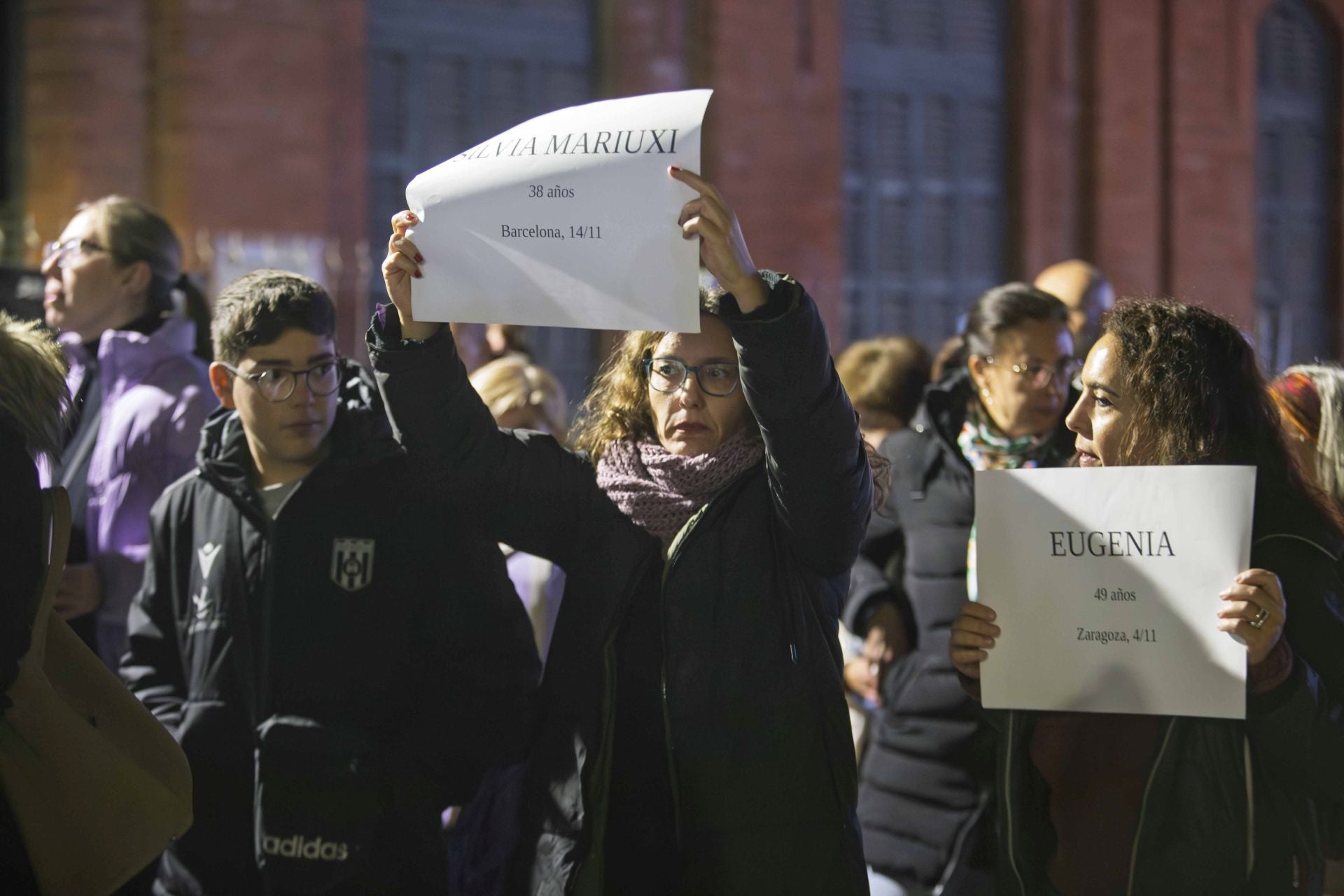 Manifestación celebrada en Mérida con motivo del 25-N.