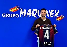 Rober Correa, en su presentación como jugador azulgrana.