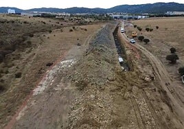 Obras del colector Universidad, que forman parte del nuevo saneamiento.