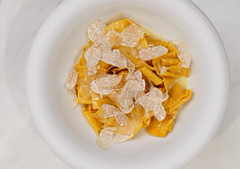 Pappardelle con trufa blanca.