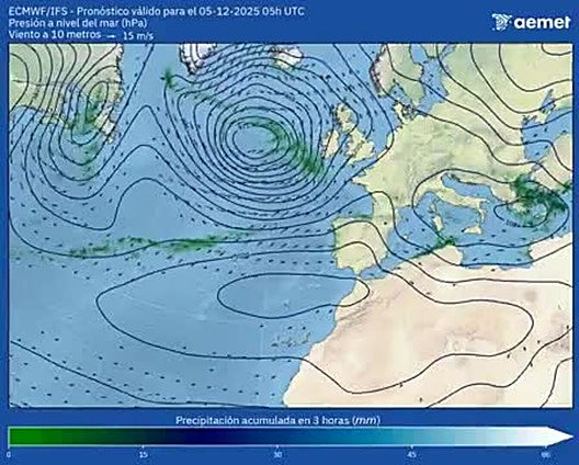 Previsión de la Aemet para el puente de diciembre