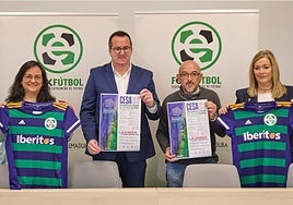 María de las Nieves Pérez, Sergio Merchán, Francisco José Farrona y Ángeles Aguilera durante la presentación.