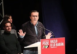 Miguel Ángel Gallardo, en el acto del PSOE en Plasencia.