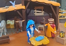 Detalle del Belén de Playmobil expuesto en la Colección Visigoda.