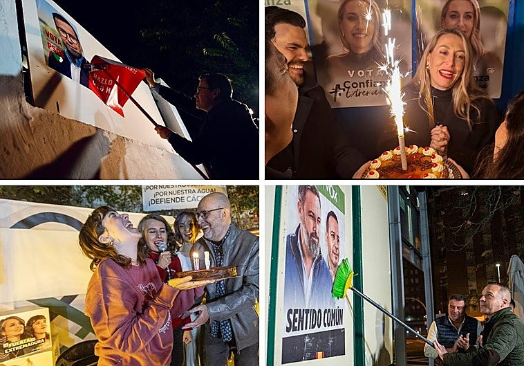 Carteles y cumpleaños en el inicio de la campaña electoral en Extremadura