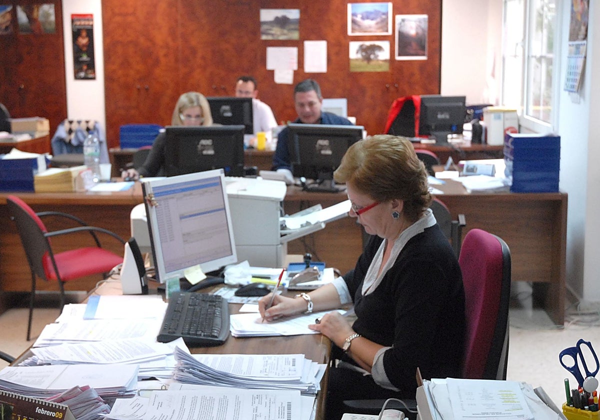 Empleados del Ayuntamiento de Mérida en una imagen de archivo.