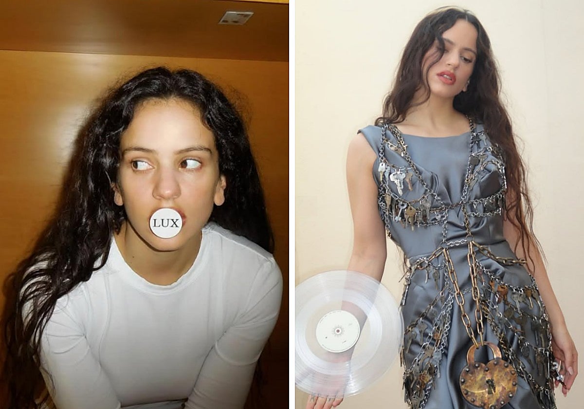 Rosalía promocionando 'Lux' por redes sociales