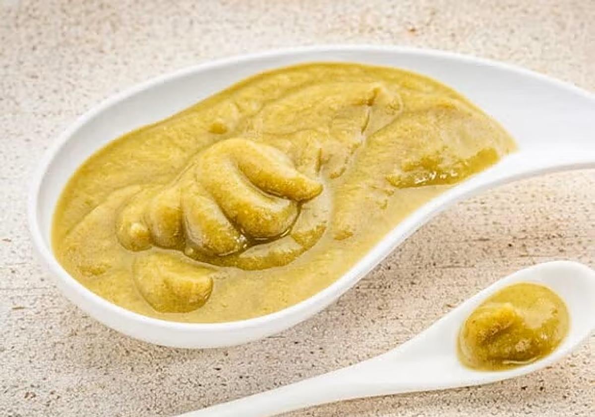 Papilla de guisantes, patata y pollo