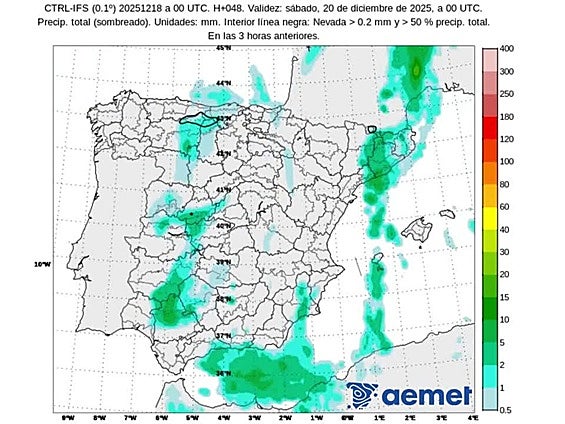 Dos frentes fríos dejarán lluvias durante el fin de semana en Extremadura