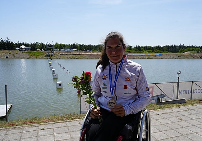 Inés Felipe, con la plata en el Europeo de República Checa.