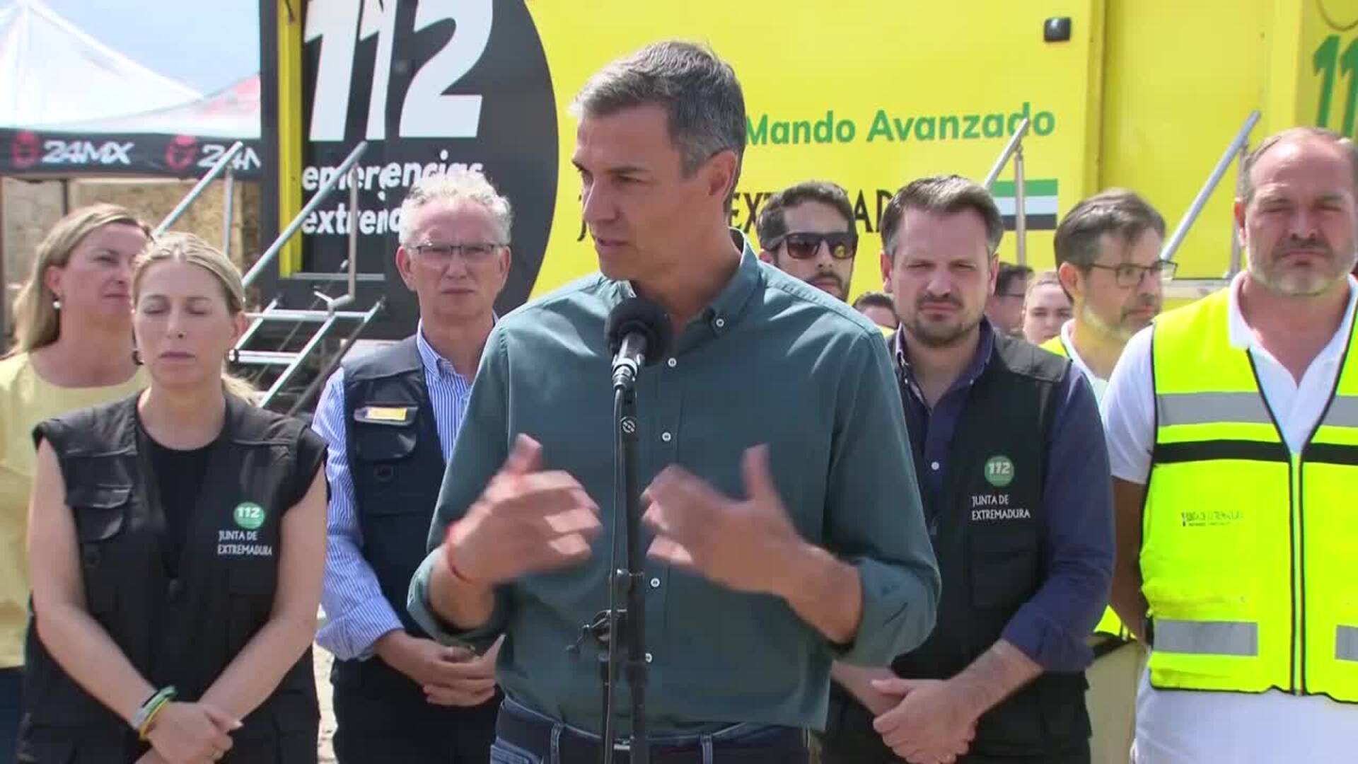 Sánchez anuncia que el martes se reconocerá la emergencia en zonas con incendios