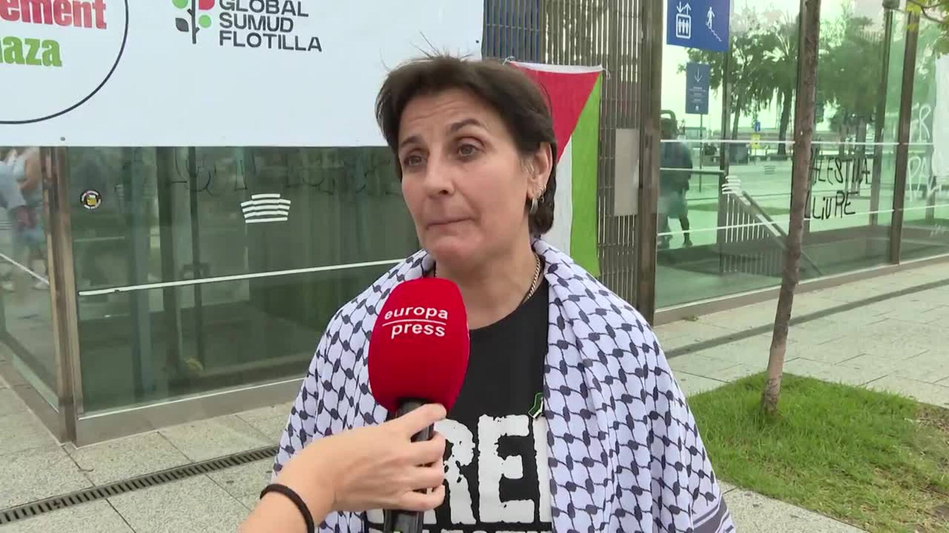 Manifestantes pro Palestina permanecen acampados en Barcelona