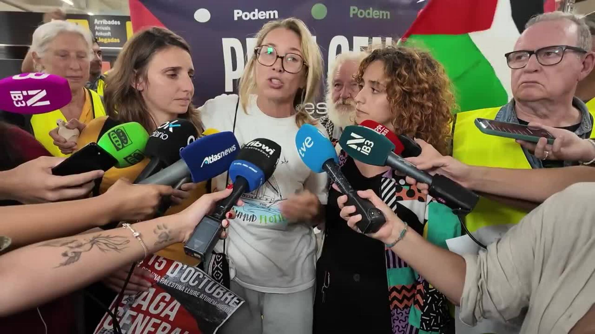 Reyes Rigo a su llegada a Palma: "Hay que poner el foco en Palestina"