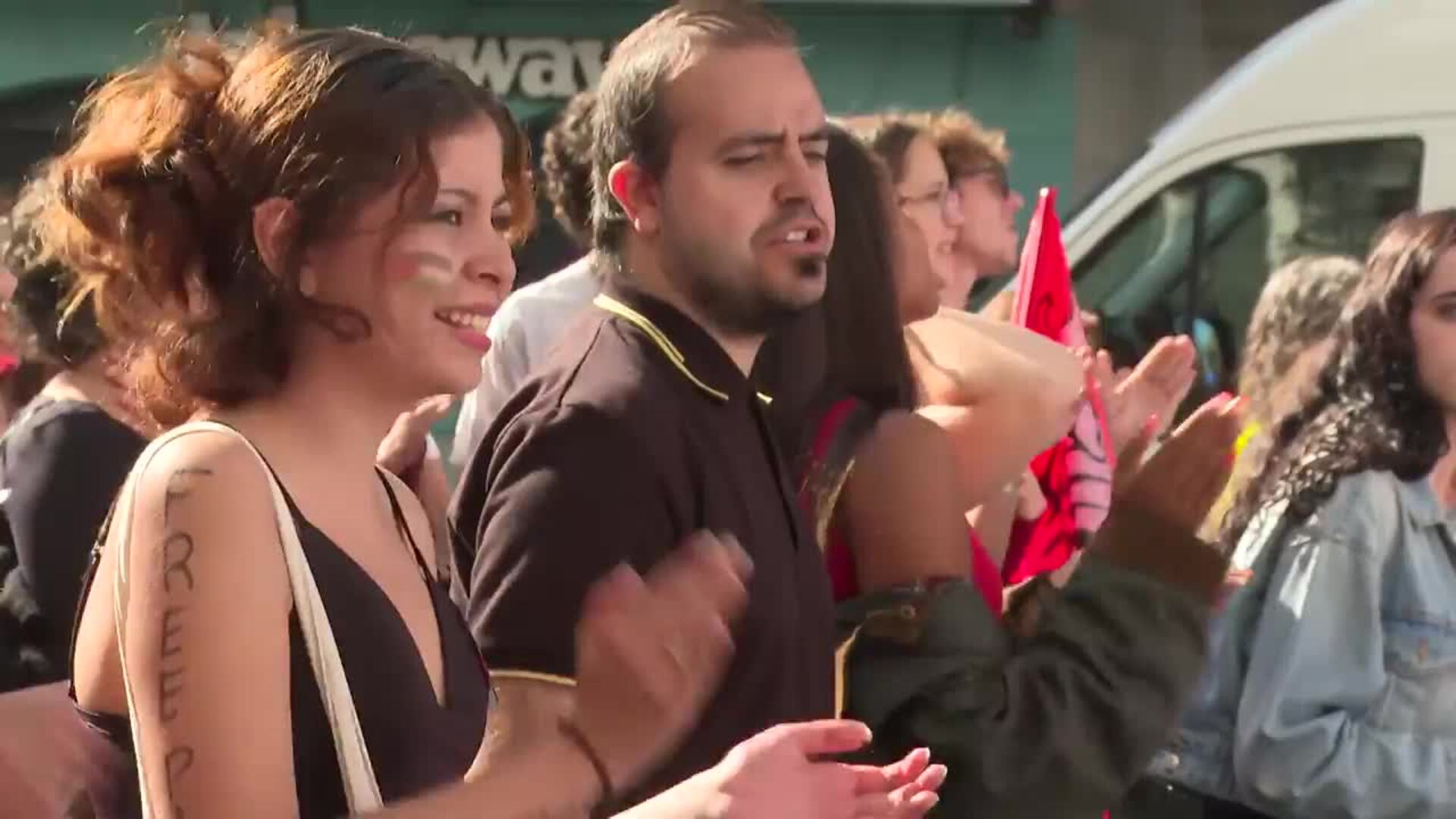 Estudiantes se manifiestan en Madrid para apoyar al pueblo palestino