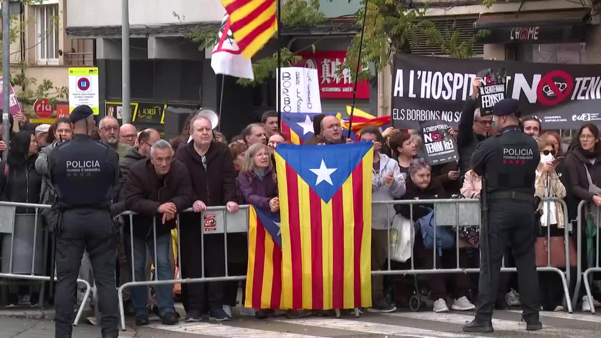 Protestas contra el Rey en L'Hospitalet en su visita por el centenario de la ciudad