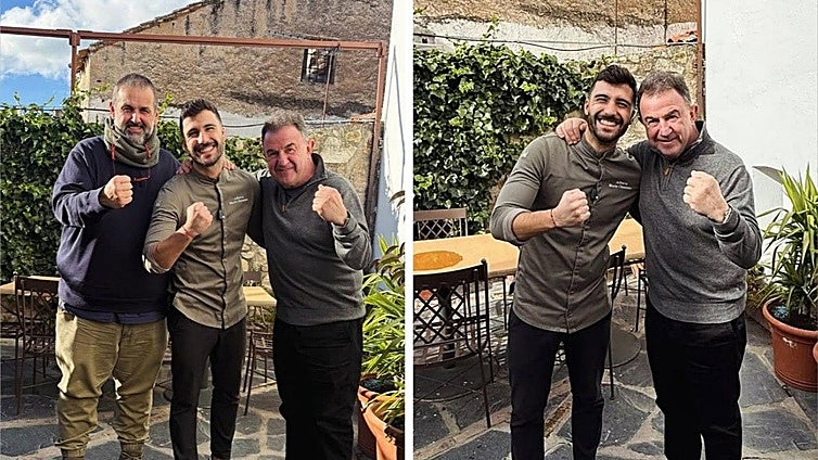 Martín Berasategui y David de Jorge se rinden a la cocina de  Alberca en Trujillo