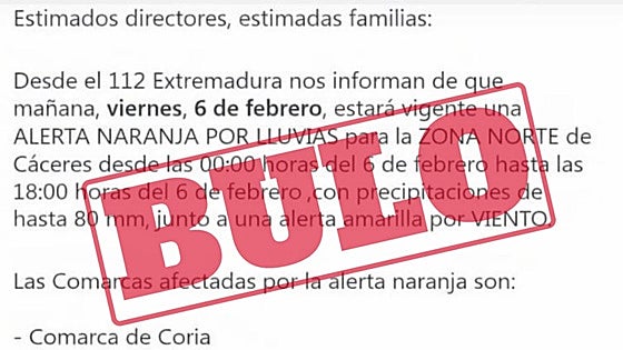 #StopBulo: Mañana sí hay clases en el norte de Extremadura