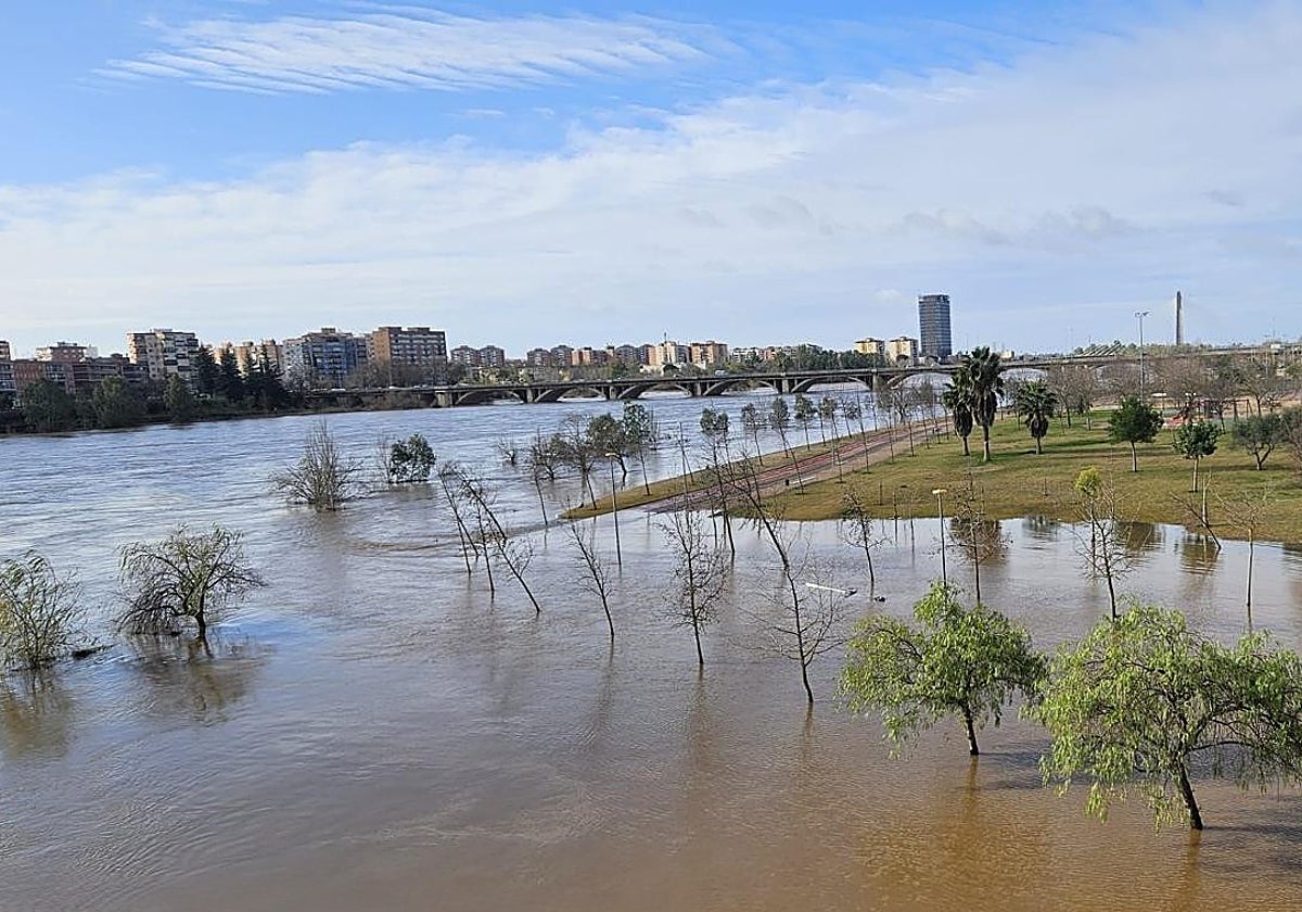 El Guadiana alcanzó su pico de caudal a las 4 de la madrugada