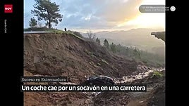Una conductora sufre una crisis de ansiedad tras tragarse la tierra la carretera por la que circulaba